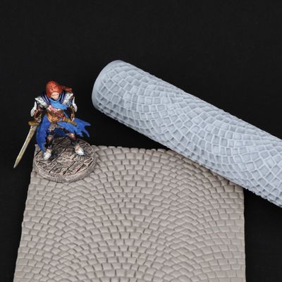 AUSPDICE Terrain Texture Roller Set for DND Board Game, Terrain Building Tabletop Game, RPG Gaming Gift 3D Printed S412C Arched Cobblestone