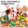 Kidsciety 85Pc Pretend Play Food Sets for Kids Kitchen, Cutting toy food with 2 Baskets, Play Kitchen Accessories for Toddlers, Fake Food with Pizza Veggies Fruits, Kids Kitchen Toys, Boys Girls Gift. view 4