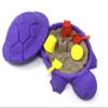 Munnygrubbbers - Mini Desktop Turtle Sand Box - 6 x 6 in - Stress Relief - Includes Soft Moldable Play Sand and Mini Tool Accessories - Novelty Gift - Desktop Decor - Zen Garden - (Lavender) view 1