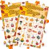 JUESMOS Fall Bingo Game 24 Players Autumn Bingo Cards Fall Thanksgiving Party Games for Adults Family Activity Autumn Bingo Harvest Game Party Favors Classroom School Supplies view 1