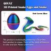 3D Printed Snake Eggs with 3D Printed Snake Inside, Cute Rotary Gear Eggs with 3D Printed Crystal Fidget Snake Animals Inside, Home Office Decor Executive Desk Crystal Cobra ToysRed Green Blue view 2