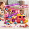 Musical Transport Truck Toy Set with 46 inch Race Track, 14 Cars view 2