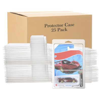 25 Pcs Plastic Clamshell Case Compatible with Hot Wheels Protector Cases Pack Covers 1:64 Scale Models Car Storage Hot Wheel Display Cases Wall Mount Clear Die Cast Car Protector for Hotwheels Toy Car