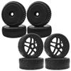 OD 4.09" Rubber 1/8 RC Buggy Tires and 17mm Hex Wheels Rim & OD 4.52" 1/8 RC Buggy Rubber Tires Tyre w/Plastic Rim 17mm Hex view 1