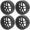 OD 4.09" Rubber 1/8 RC Buggy Tires and 17mm Hex Wheels Rim & OD 4.52" 1/8 RC Buggy Rubber Tires Tyre w/Plastic Rim 17mm Hex view 2