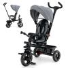 GLACER Tricycle, 5 in 1 Toddler Bike with Adjustable Push Handle, Removable Canopy, Reversible Seat, Safety Harness, EVA Wheels, Cup Holder & Storage Basket, Baby Tricycle for Age 1.5-5 Years (Gray) view 1