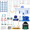 Dollate Ninja Warrior Obstacle Course for Kids - 65FT, Outdoor Obstacle Course 14 Accessories, Swings, Monkey Bars, Arm Trainers - Suitable for Boys and Girls 3+ - 440 lbs Capacity view 1