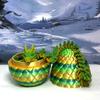 3D Articulated Dragon with Dragon Egg, Fidget ADHD Autism Toy Dragon, 12" Yellow and Green Bamboo Dragon, Executive Desk Toy D029 view 1