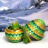 3D Articulated Dragon with Dragon Egg, Fidget ADHD Autism Toy Dragon, 12" Yellow and Green Bamboo Dragon, Executive Desk Toy D029 view 2