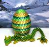 3D Articulated Dragon with Dragon Egg, Fidget ADHD Autism Toy Dragon, 12" Yellow and Green Bamboo Dragon, Executive Desk Toy D029 view 3