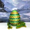 3D Articulated Dragon with Dragon Egg, Fidget ADHD Autism Toy Dragon, 12" Yellow and Green Bamboo Dragon, Executive Desk Toy D029 view 4