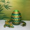 3D Articulated Dragon with Dragon Egg, Fidget ADHD Autism Toy Dragon, 12" Yellow and Green Bamboo Dragon, Executive Desk Toy D027 view 3