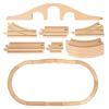 JarThenaAMCS 24Pcs Wood Train Tracks Expansion Set Wooden Train Bridges Track Connectors and Adapters view 1