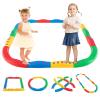 INFANS Kids Balance Beam Stepping Stones Set, 20 PCS Montessori Obstacle Course for Toddler Indoor Outdoor, Non Slip Rubber Base, Gymnastics Toy, Build Coordination Gross Motor Skills (Rainbow) view 1