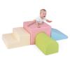 Costzon Climbing Toys for Toddlers, 4 PCS Single-Tunnel Foam Climber for Climbing, Crawling and Sliding, Lightweight Soft Play Blocks for Preschool Baby Boys Girls (Pink Green Blue) view 1