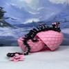 3D Printed Dragon with Dragon Egg, Articulated Fidget Toy Dragon, 12" Black and Pink Cherry Blossom Dragon, Executive Desk Toy D028-PE view 1