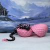 3D Printed Dragon with Dragon Egg, Articulated Fidget Toy Dragon, 12" Black and Pink Cherry Blossom Dragon, Executive Desk Toy D028-PE view 3