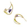 Fashionable fresh alloy epoxy gum leaf eternal flower C-shaped earrings French elegant high-end design sense stud earrings (WHIITE) view 1