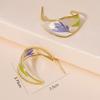 Fashionable fresh alloy epoxy gum leaf eternal flower C-shaped earrings French elegant high-end design sense stud earrings (WHIITE) view 2
