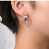 Fashionable fresh alloy epoxy gum leaf eternal flower C-shaped earrings French elegant high-end design sense stud earrings (WHIITE) view 3