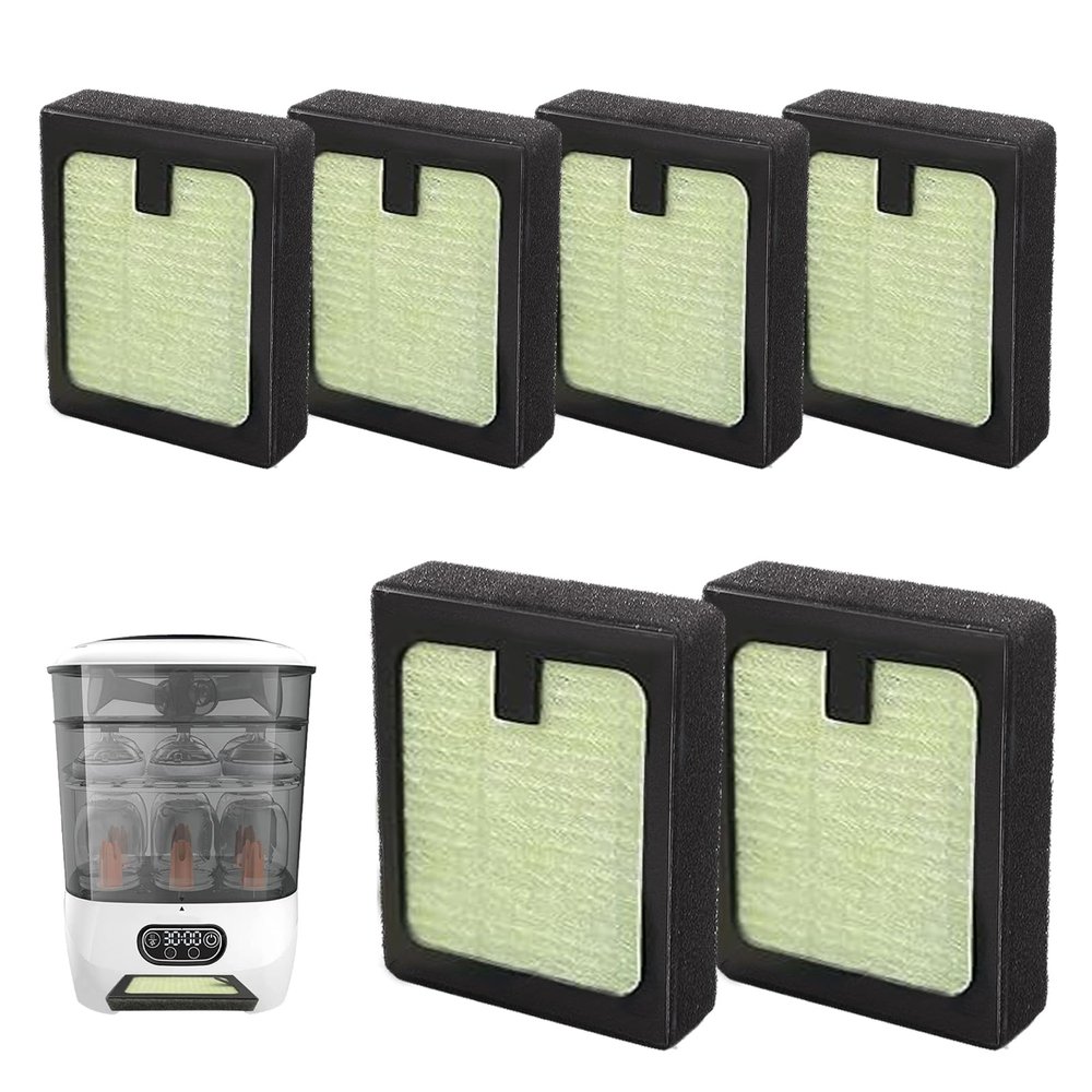 6 PCS HEPA Filter Replacement Compatible with Baby Brezza Bottle Dryer Advanced and Baby Brezza Bottle Washer Pro