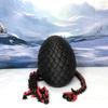 3D Printed Dragon with Dragon Egg, Articulated Dragon, 12" Black and Red Heart Dragon, Fidget Toy Dragon, Executive Desk Toy D034-BE view 3