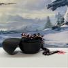 3D Printed Dragon with Dragon Egg, Articulated Fidget Toy Dragon, 12" Black and Pink Cherry Blossom Dragon, Executive Desk Toy D028-BE-CLS view 2