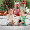 JQ JUQU Remote Control Electric Train Set with Real Steam, Lights & Sound, Toy Train for Kids Ages 3-8 with Complete Tracks, for Christmas Tree and Indoor Play view 2