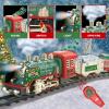JQ JUQU Remote Control Electric Train Set with Real Steam, Lights & Sound, Toy Train for Kids Ages 3-8 with Complete Tracks, for Christmas Tree and Indoor Play view 3