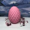 3D Printed Dragon with Dragon Egg, 12" Articulated White Pink and Black Mushroom Dragon, Executive Desk Toy D035-PE view 4