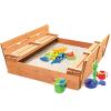 YYRZZ Kids Sand Boxes with Cover, Wood Sandbox with 2 Bench Seats Foldable Sand Pit, Children Outdoor Wooden Playset Gift for Backyard Patio Garden(48x48Inch) view 2