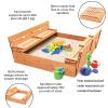 YYRZZ Kids Sand Boxes with Cover, Wood Sandbox with 2 Bench Seats Foldable Sand Pit, Children Outdoor Wooden Playset Gift for Backyard Patio Garden(48x48Inch) view 3
