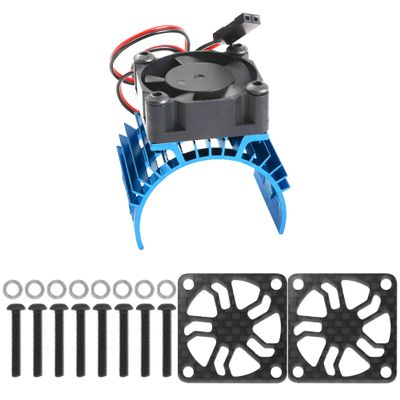 Carbon Fiber RC Motor Cooling Fan Cover 30mm x 30mm Protector & Alloy Heat Sink Heatsink with 5V Cooling Fan