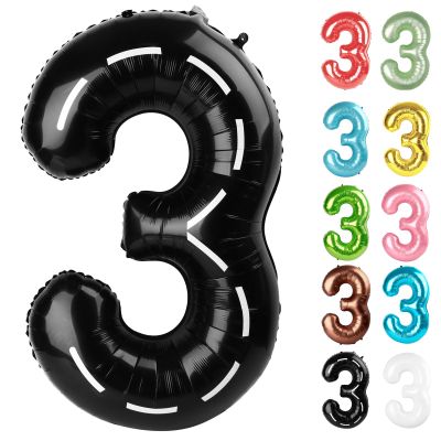 Race Car Number 3 Balloon 40 Inch, 3 Balloon Number, 3rd Birthday Decorations, Race Car Party Supplies for Boys Girls