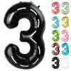 Race Car Number 3 Balloon 40 Inch, 3 Balloon Number, 3rd Birthday Decorations, Race Car Party Supplies for Boys Girls view 1