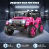 Hikole 24 Volt Ride on Toys for Big Kids, 2 Seater Ride on Car with 20" Extra Wide Seat, Music, Remote Control, 4WD 2WD Switchable Powerful Wheels, LED Light, Kids Electric Vehicle, Rose Pink view 2