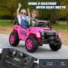 Hikole 24 Volt Ride on Toys for Big Kids, 2 Seater Ride on Car with 20" Extra Wide Seat, Music, Remote Control, 4WD 2WD Switchable Powerful Wheels, LED Light, Kids Electric Vehicle, Rose Pink view 4
