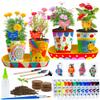 RGBDOT Kids Gardening Set Paint and Plant Stoneware Flower Gardening Kit with 4 Pots Arts and Crafts for Kids Ages 8-12 Best Childrens Day Gift for Girls Boys Ages 5 6 7 8 9 10 view 1