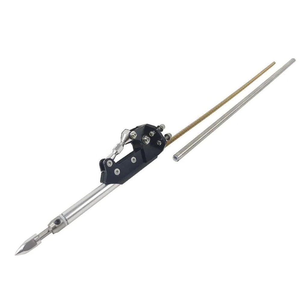 1PCS RC Boat 4.76mm Flexible Axle with Mouse Tail Bracket Assembly Aluminum Alloy Strut Holder Shaft Sleeve for RC 65cm-85cm Boat(Positive Thread kit)