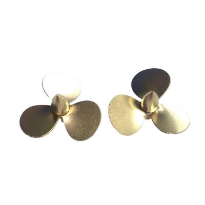 1Pair DIY RC Electric Boat Outer Dia 35mm 3-Blade Paddle Shaft Hole M4 Positive Negative Brass Propeller Tin Soldering Process