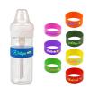2PCS Custom Baby Bottle Labels for Daycare, Personalized Water Bottle Labels Sippy Cup Labels, Custom Silicone Labels with Name, Non-Slip Elastic Reusable, Name Labels for Kids - Blue view 1