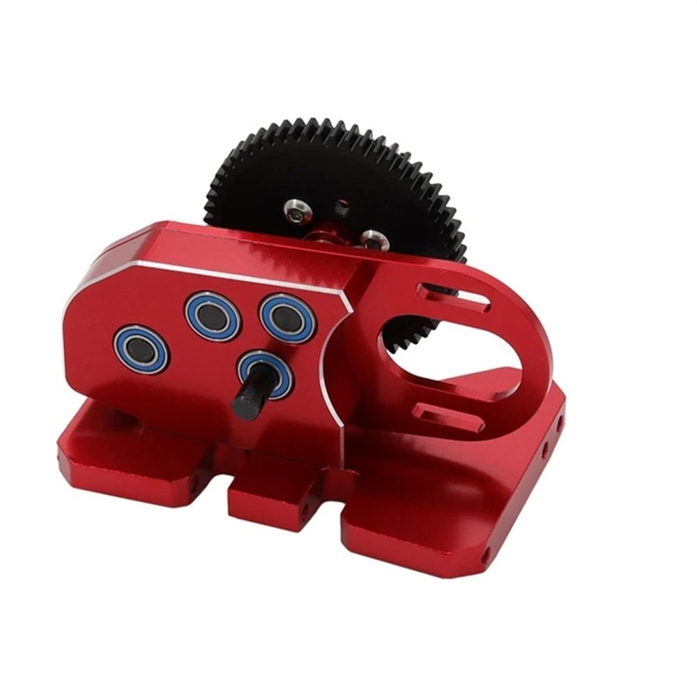 cvking RC Gearbox Compatible with Axial SCX10 III 90046 TRX4 1/10 RC Crawler Replacement Parts 2Low CNC Gearbox Middle Transmission Box with Gear(Red)