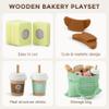 17 PCS Wooden Bakery Toy Food Playset for Kids, Pretend Picnic Play Food for Toddlers 3+, Play Kitchen Accessories with Shopping Bag, Cutting Food Toys, Gift for Girls Boys and Girls view 4