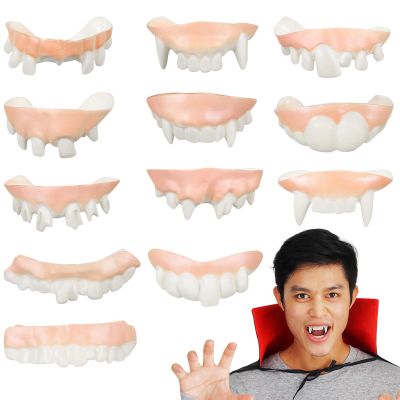TOYANDONA Halloween Vampire Fangs Fake Teeth Prop Durable Cosplay Teeth Fangs for Costume Party Pranks and Photos