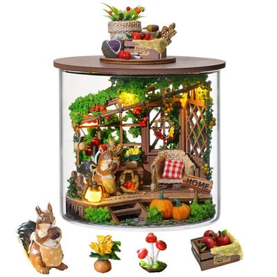 3D Stereoscopic Glass Bottles Miniature Dollhouse Kit Assembling Toys DIY Model Wooden Furniture for Halloween Decorations, Gifts for Family and Friends