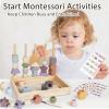 Montessori Toys for 3 Year Old - Wooden Lacing Beads & Stacking Blocks Toys for 3 4 5 Year Old Girl Boy Easter Birthday Gifts, Preschool Learning Activities With Beads Sequencing Set for Kids Age 3+ view 2