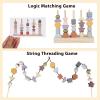 Montessori Toys for 3 Year Old - Wooden Lacing Beads & Stacking Blocks Toys for 3 4 5 Year Old Girl Boy Easter Birthday Gifts, Preschool Learning Activities With Beads Sequencing Set for Kids Age 3+ view 3