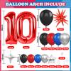 10th Birthday Party Decoration for Boys, 10th Birthday Balloons Arch with Royal Blue Black Red Silver Balloon Star Foil Balloons Red Number 10 Balloon for 10 Year Old Teens Boys Party Decor view 2