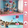 4 in 1 Pink Basketball Hoop for Girls 1-3, 3-5, Mini Basketball Hoop for Toddlers, Pink Toddler Basketball Goal and T Ball Set, Indoor Outdoor Toys, Birthday Gifts for Girls 1 2 3 4 5 Years Old view 4