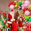 Christmas Balloon Arch Garland Kit, 123Pcs Long Green Red Paster Pink Gold Xmas Balloons with Candy Cane Foil Balloon for Merry Christmas Holiday Birthday Baby Shower Winter New Year Party Decorations view 4